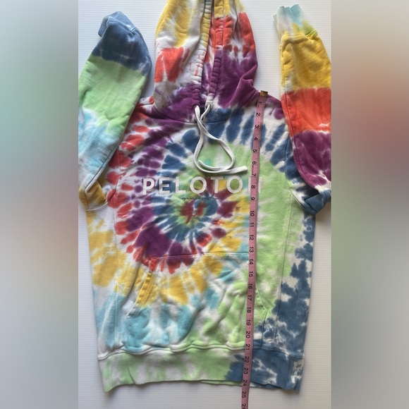 Tie Dye Peloton Hooded Sweatshirt by Spiritual Gangster,Rainbow colors. Size XS. - Picture 2 of 14